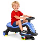 Retails for $150! XJD 12V Electric Wiggle Car Ride On Toy, 2 in 1 Wiggle Car Rechargeable Battery with Anti-Rollover Colorful Light-Emitting Wheel for Toddler Ride On Toys 3 Years and Up (Blue, 12V)