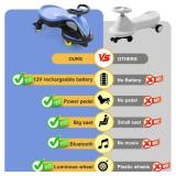 Retails for $150! XJD 12V Electric Wiggle Car Ride On Toy, 2 in 1 Wiggle Car Rechargeable Battery with Anti-Rollover Colorful Light-Emitting Wheel for Toddler Ride On Toys 3 Years and Up (Blue, 12V)