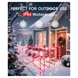 COOLWUFAN 24 Pack Christmas Candy Cane Lights, 17 in Outdoor Pathway Markers with Warm White LEDs, Holiday Decorations for Yard, Lawn, Garden, Walkway, Driveway, Christmas Party