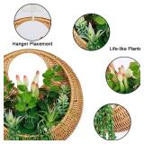 Suntimber Hanging Artificial Succulent Planted in Woven Basket for Boho Wall Decor & Door Wreath,Fake Plants Hanging Wall Decor for Livingroom Bedroom Bathroom Home & Office Decor