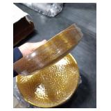 Rubtlamp 60Pcs Clear Gold Plastic Plates, Gold Glitter Disposable Plates, Hammered Plastic Plates Included 30 Dinner Plate And 30 Dessert Plates for Party