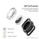 Waterproof Airtag Holder for Dog Collar, Soft Full-Body Protective Airtag Holder for Dog & Cat Collars, Ultra-Durable, Easy Installation, Lightweight Clear Airtag Case (Black, Regular)