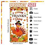 Thanksgiving Party Decorations Large Size Happy Thanksgiving Door Cover for Fall Thanksgiving Party Decorations,71x35 Inch