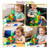Hqyib Mini Magnetic Tiles Travel Magnetic Tiles, 26 PCS Magnetic Building Blocks Set with Strongest Magnets, Travel Toys Christmas Toy Gift Ages 3-5 5-7 4-8 Boys and Girls