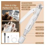 Vankoo 2 in 1 Dog & Cat Nail Clippers & Trimmers with LED Lights, Splash Guard - Pet Hair Trimmer for Around Paws, Ear, Eye,Face, Rump Rechargeable & IPX7 Waterproof Grooming Supplies for Dog, Cat