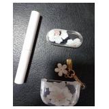 Faneiy for AirPods 4th Generation Case with Keychain+Cleaner Kit,Cute Clear Glitter Flower Floral Protective Earphone Cover,Soft Transparent TPU for AirPods 4 Case Women Girl-White
