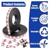 Junarter Magnetic Tape Roll, Magnet Strips, 1 Roll (10 Feet x1 in) Adhesive Magnetic Tape Strips with Adhesive Backing, Flexible Magnetic Strips, Sticky Magnet Tape for Fridge, DIY (0.08 Thick)