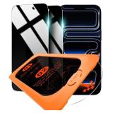 OMOTON Privacy Screen Protector for iPhone 17 Pro [Auto-Align Installation], Tempered Glass with 9H+ Hardness & 12FT Military Grade Shatterproof, 100% Anti-Spy, Full Coverage Protection, 2 Pack