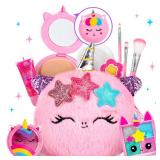 ULOVEME Kids Real Makeup Kit for Little Girls - Real, Non Toxic, Washable Make Up Toy - Umicorn Toys Gift for 3 4 5 6 7 8 9 10 12 Years Old Girls Birthday (Mini Pink Umicorn)