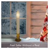 Brite Star Electric Window Candle Lamp - Perfect for Windows, Kitchen & Christmas Decor - Plug in 10 inch Brass Plated Base, White Candle Light, On/Off Switch