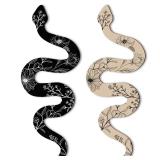 Gerrii Set of 2 Earthy Room Decor Wall Art Boho Witchy Wooden Snake Decor Natural Aesthetic Wall Hanging Boho Art for Apartment Bedroom Living Room(Crawl)