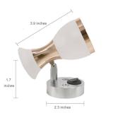 12v-LEDlight 12 Volt DC LED Reading Light/Small Wall Sconce for RV Boat Yacht Camper Trailer Vehicle Automotive Warm White Set of 2