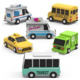 Tub Works Vehicles Bath Cars Mold Free Bath Toys, MultiPack | Sealed, No Hole Bath Toys Design Keeps Moisture Out | Soft, Squeezable & Float on Water | Fun Baby & Toddler Bath Toys | City Car 