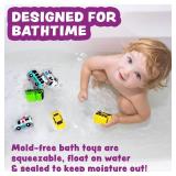 Tub Works Vehicles Bath Cars Mold Free Bath Toys, MultiPack | Sealed, No Hole Bath Toys Design Keeps Moisture Out | Soft, Squeezable & Float on Water | Fun Baby & Toddler Bath Toys | City Car 