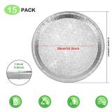 Roponan MultiPack Serving Platters 12in, Disposable Aluminum Foil Serving Trays for Parties, Silver Embossed Foil Serving Dishes/Plates for Vegetable, Fruit, Slices of Cake, Cookies