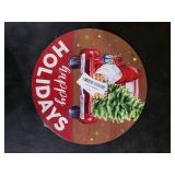 ZODGMED Christmas Sign for Front Door Porch, Christmas Decor for Home Office Patio Holiday Hanging Sign, Christmas Xmas Winter Farmhouse Wall Decorations, Happy Holidays