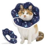 QIYADIN Soft Cat Cone, Adjustable Recovery Collar After Surgery to Prevent Licking Wound, Protective Cat Neck Cone, Comfortable Pet Elizabethan Collar for Cats Kittens and Puppies (Medium)