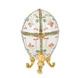QIFU Hand Painted Faberge Egg Style Decorative Enamel Trinket Box Unique Gift for Family