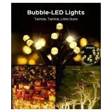 Super Long 500 LED 178FT Christmas Lights, Bright Bubble Led Christmas Tree Lights with 8 Modes & Memory, 2025 Upgraded Twinkle LED String Lights for Indoor Outdoor Xmas Party Decorations, Warm White
