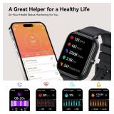 Smart Watch for Men Women (Answer/Make Calls),1.83 HD Touchscreen Fitness Tracker, 480Hrs Playtime,112+ Sports Modes,Fitness & Sleep Tracker,Health,Fitness Watch for Android/iOS,IP68 Waterproof,Black