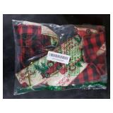 Christmas Tree Topper Bow with 30 LED Lights Decorations, 13x25 Xmas Large Red Black Buffalo Plaid Rustic Farmhouse Wreath Bows with Truck Berries Pine Cones Pine Needles for Front Door Outdoor