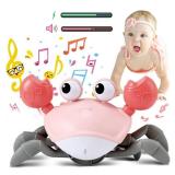 control future Baby Girl Toys Tummy Time: Pink Crawling Crab Babies Montessori Toy Learning 36 Months 3 Year Old Birthday Infant Girls Valentines Gifts Stuff 0 1 2 Essentials