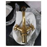 GGStudy Bathroom Faucet Antique Brass Bathroom Vanity Faucet Single Handle One Hole Bathroom Sink Faucet Basin with Cover Plate
