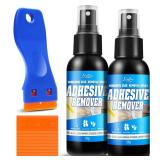 Adhesive Remover - 3.5oz*2 Surface Safe Rapid Glue Remover with Scraper, Sticker Remover for Cars, Windows, Walls, Efficiently Remove Sticky Residues, Labels, Tape, Gum, Bandages, Adhesives, Wax