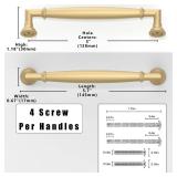 Asimerdeco 8 Pack Brushed Gold Cabinet Pulls 5 Inch(128mm) Kitchen Cabinet Handles Solid Zinc Alloy Cabinet Hardware Drawer Pulls