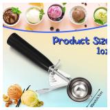 Reallnaive 2 Pcs Release Cookie Scoops Ice Cream Scooper with Trigger Release Portion Scoop Stainless Steel for Portion Control, Baking Food, Cookie Dough, Cupcake Batter (1 oz,Black)