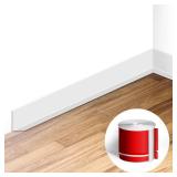 Flexible Baseboard Molding Trim 3 Inch(W) x 20 Feet(L) Self Adhesive Vinyl Wall Base Peel and Stick Cove Base,Rubber Wall Base. (White)