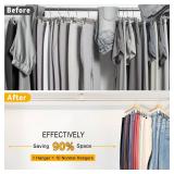 SNUVID Legging Organizer for Closet, Wooden Yoga Pants Hangers 2 Pack with 10 Clips Holds 20 Leggings, Space Saving Hanging Closet Organizer, Closet Organizers and Storage, Dorm Room Organization