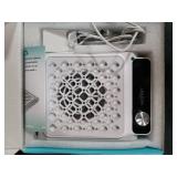 Woput Rechargeable Nail Dust Collector, 980PA Portable Cordless Nail Vacuum Dust Collector Fan with Filter Papers (30 Pcs) for Acrylic Nail Polishing & Manicure Pedicure at Nail Salon & Home - White