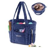 MYBAGZING Crochet Bag and Tote - Corduroy Yarn Bag - Yarn Holder for Crocheting - Crochet Storage Bag for Crochet Hooks, Crochet Accessories, Knitting Bag for Crochet Lovers, Mother