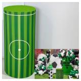 NIVIUS PHOTO Stretchy Cloth Cylinder Cover for Party Decoration Plinth Cover Pedestal Cover Football Field Style