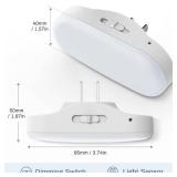 DORESshop Led Night Light, Plug into Wall, [2 Pack] with Dusk to Dawn Sensor, 1W 5000K Dimmable Night Light from 0LM to 100LM for Bathroom Hallway Bedroom Kids Room Stairway