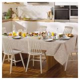 Fitable Faux Linen Tablecloth Rectangle 60 x 102 Inch - Rustic Fabric Table Cloth for 6 Foot Tables, Nature Faux Burlap Table Cover for Kitchen Dining, Party, Farmhouse