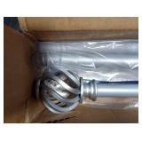 Luvenia Silver Decorative Curtain Rods, 28 to 48 Inch (2.3-4Ft), Small Curtain Rod For Bedroom, Living Room, Kitchen, Farmhouse