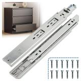 OURSHOM 16 Inch Soft Close Drawer Slides 1 Pairs (2pcs) Heavy Duty Full Extension Ball Bearing, Side Mount Drawer Rails, Drawer Slide Glides for Dresser, Cabinet, Kitchen - Draw Slides 150LB Capacity