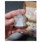 SupBri 12 Pack Flameless Tea Lights Candles Battery Operated, Crystal Led Tealight Candles,Votive Electric Fake Candles for Valentines Wedding Diwali Christmas Decorations