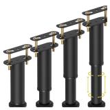 Wlrrcwdttc 4 Pcs Adjustable Height Bed Support Legs 7.08-13 inch, Bed Frame Center Support Legs for Bed Frame/Bed Center Slat/Furniture, Heavy Duty Metal Bed Replacement Legs Bed Slats Support Legs