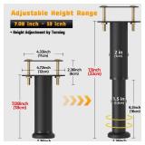 Wlrrcwdttc 4 Pcs Adjustable Height Bed Support Legs 7.08-13 inch, Bed Frame Center Support Legs for Bed Frame/Bed Center Slat/Furniture, Heavy Duty Metal Bed Replacement Legs Bed Slats Support Legs