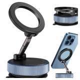 Vacuum Magnetic Suction Phone Holder 360° Adjustable Magnetic Car Phone Holder ,Foldable and Retractable Hands-Free Suction Cup Phone ,Phone Holders for Your Car/Gym/Mirror Mount for iPhone & And