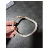 Suavifurri Diamond Dog Collar Bling Full Rhinestone Sparkly Magnetic Closure Wedding Pet Necklace for Small Dogs 12 inch