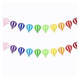 FAZHBARY 2 Pack Colorful Hot Air Balloon Garland Felt Banner Hot Air Balloon Party Sky Theme Wall Decorations