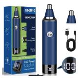 Ginity Nose & Ear Hair Trimmer Clipper with LED Display for Men Women, 2025 Model Painless USB Rechargeable Eyebrow & Facial Hair Trimmer,Professional IPX7 Waterproof Dual Edge Blades