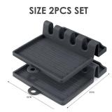 CUZAFO 600°F Heat Resistant Silicone Spoon Rest, Multiple Utensil Rest, BPA Free Easy to Clean Dishwasher Safe, (Grey)