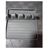 CUZAFO 600°F Heat Resistant Silicone Spoon Rest, Multiple Utensil Rest, BPA Free Easy to Clean Dishwasher Safe, (Grey)