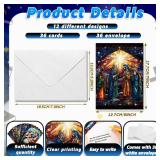Cholemy 36 Set Nativity Scenes Christmas Cards with Envelopes Traditional Religious Holy Night Christmas Greeting Cards Nativity Scenes Church Xmas Decoration for Women Family Holiday Gift