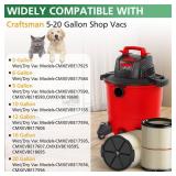 2Pack Replacement Filter For Craftsman CMXZVBE38754 Red Stripe General Purpose Wet Dry Vac Replacement Filter Fit for 5 to 20 Gallon Shop Vacuums Part #009-38754